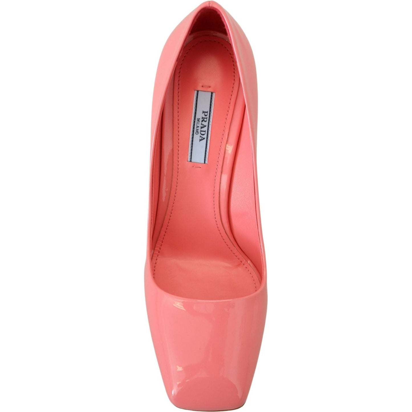 Prada Pink Patent Leather Block Heels Pumps Classic LA10135- 35