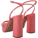 Prada Pink Patent Sandals Ankle Strap Heels Sandal LA10139- 38