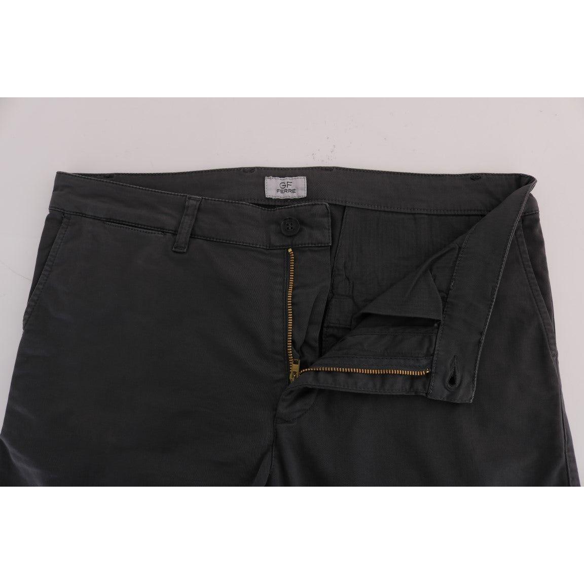 GF Ferre Gray Cotton Stretch Chinos Pants SIG60484-1