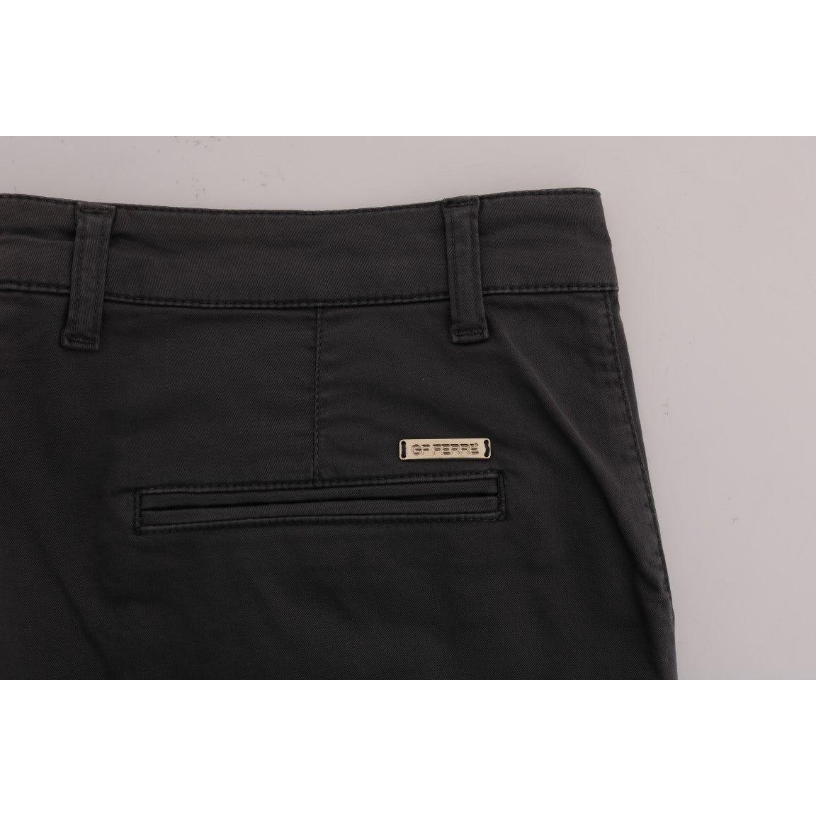 GF Ferre Gray Cotton Stretch Chinos Pants SIG60484-1