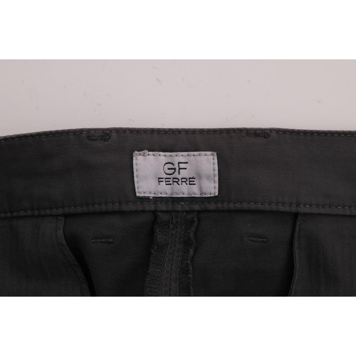 GF Ferre Gray Cotton Stretch Chinos Pants SIG60484-1