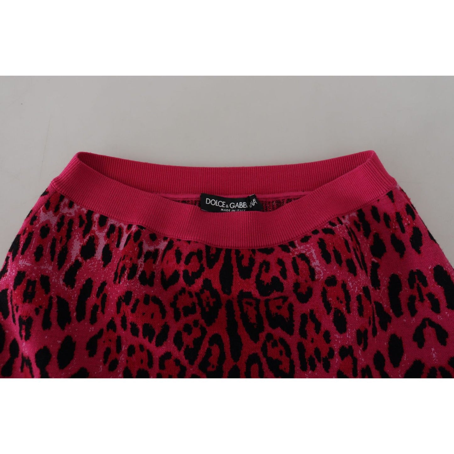 Dolce & Gabbana Pink Leopard High Waist A-line Mini Skirt SKI1901 - 40