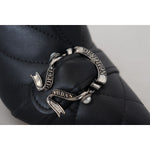 Dolce & Gabbana Black Devotion Quilted Buckled Ankle Boots Shoes LA10155- 39