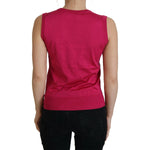 Dolce & Gabbana Pink Silk Vest Pullover Crewneck Tank Top TSH8147- 36