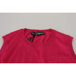 Dolce & Gabbana Pink Silk Vest Pullover Crewneck Tank Top TSH8147- 36