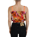Dolce & Gabbana Blouse Cropped Floral Cotton Tank Top TSH83148- 40