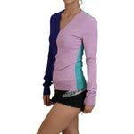 Dolce & Gabbana Multicolor V-neck Viscose Long Sleeves Sweater TSH83694- 40