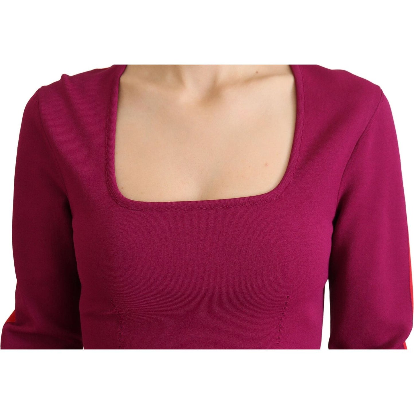 Dolce & Gabbana Multicolor Viscose Square Neck Pullover Sweater TSH83702- 40