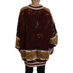 Dolce & Gabbana Multicolor Lace V-neck Pullover Sweater TSH83758- 40