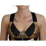 Dolce & Gabbana Black Gold Sleeveless Cropped Bustier Top TSH83768- 40