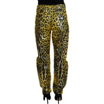 Dolce & Gabbana Yellow Leopard Cotton Straight Denim Jeans PAN74185- 40