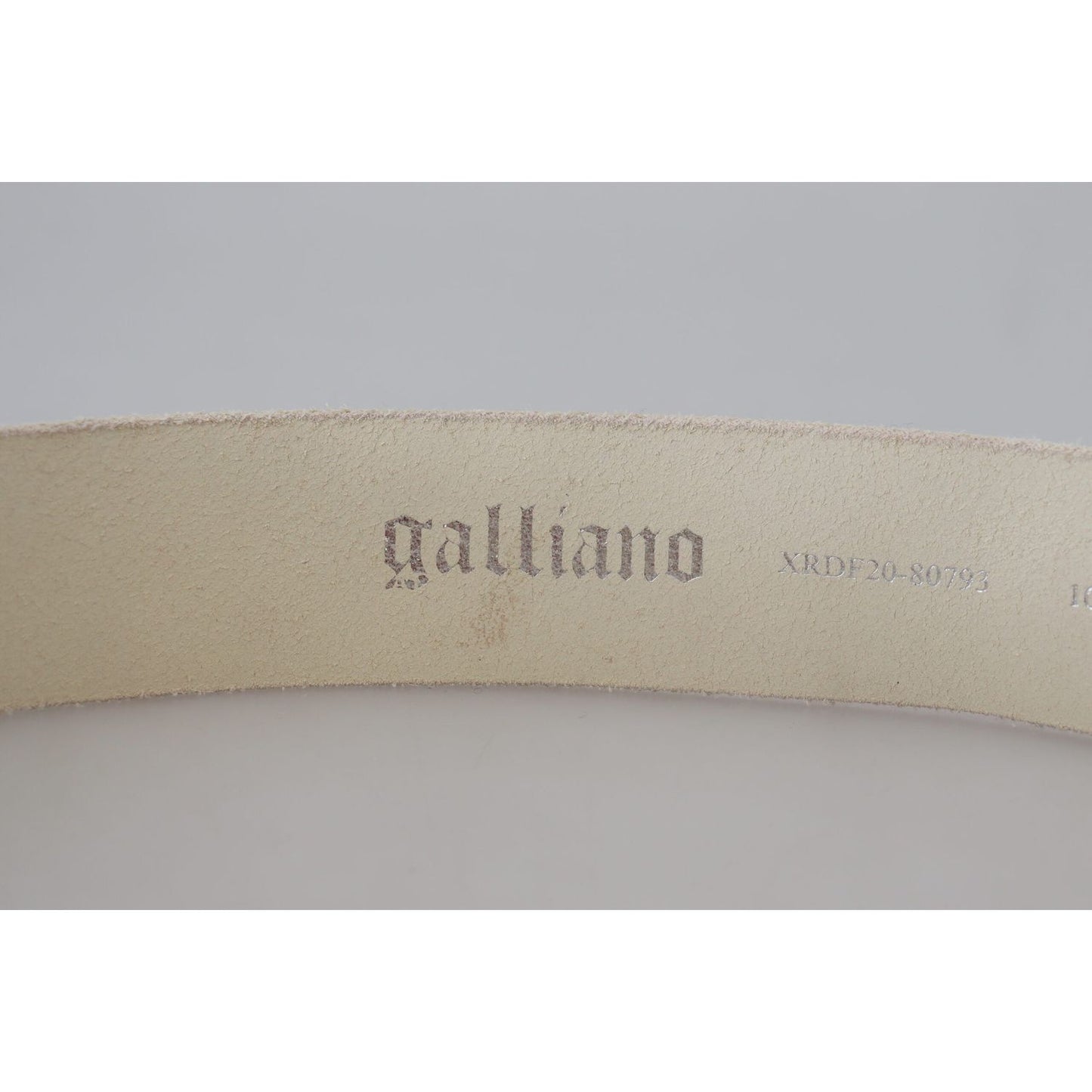 John Galliano Pink Leather Letter Logo Round Buckle Waist Belt WMB245-100