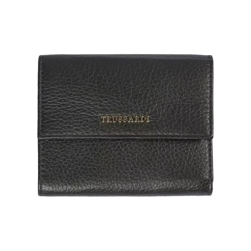 Trussardi Black Leather Women Wallet TR-20723