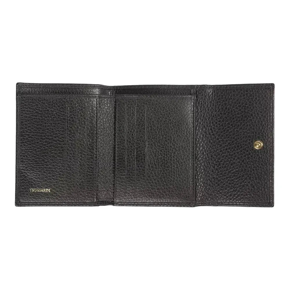 Trussardi Black Leather Women Wallet TR-20723
