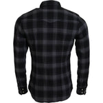 Dolce & Gabbana Black Gray Check Men Long Sleeves Shirt TSH83670-39