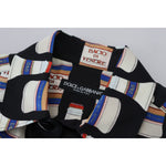 Dolce & Gabbana Black Silk Printed Collared Men Casual Shirt TSH83789-37