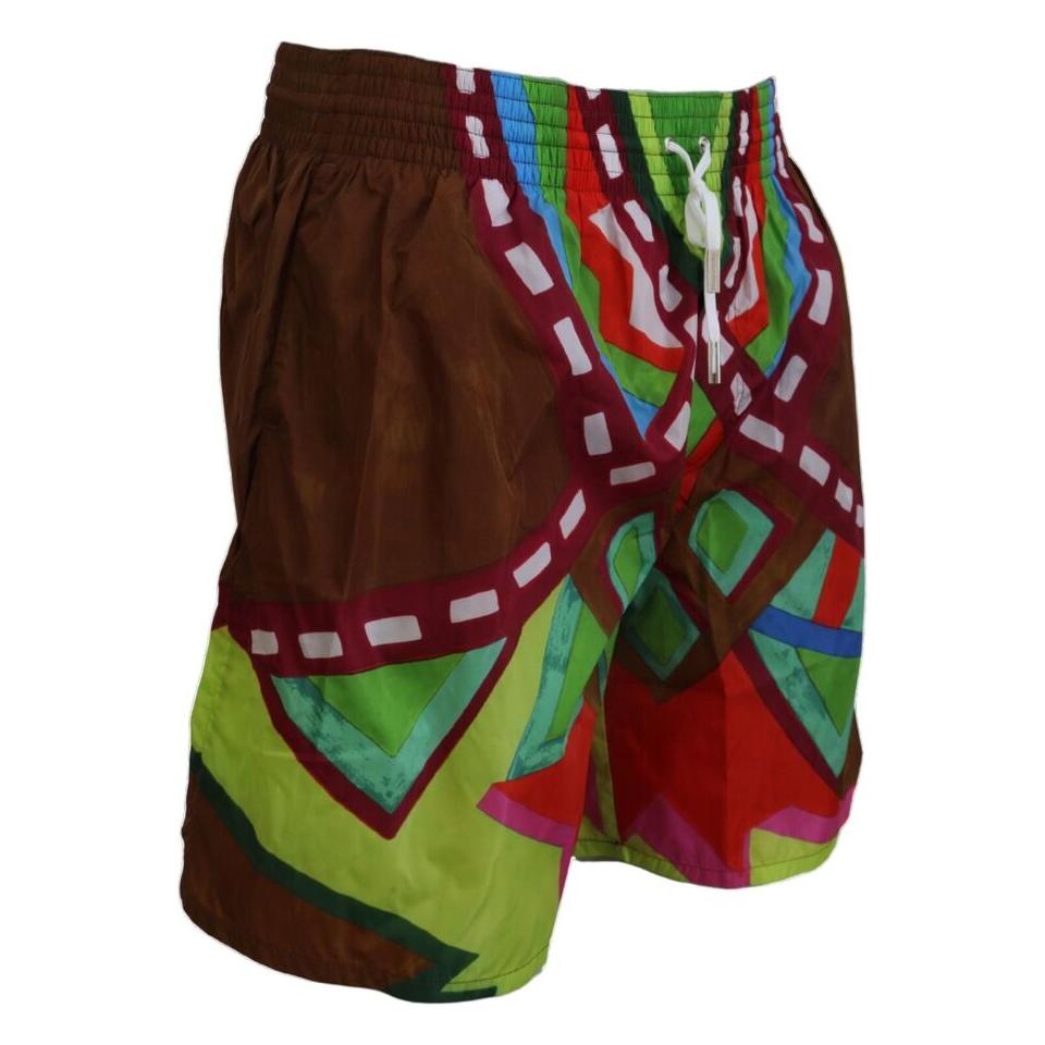 Dsquared² Multicolor Printed Men Beachwear Swimwear Short