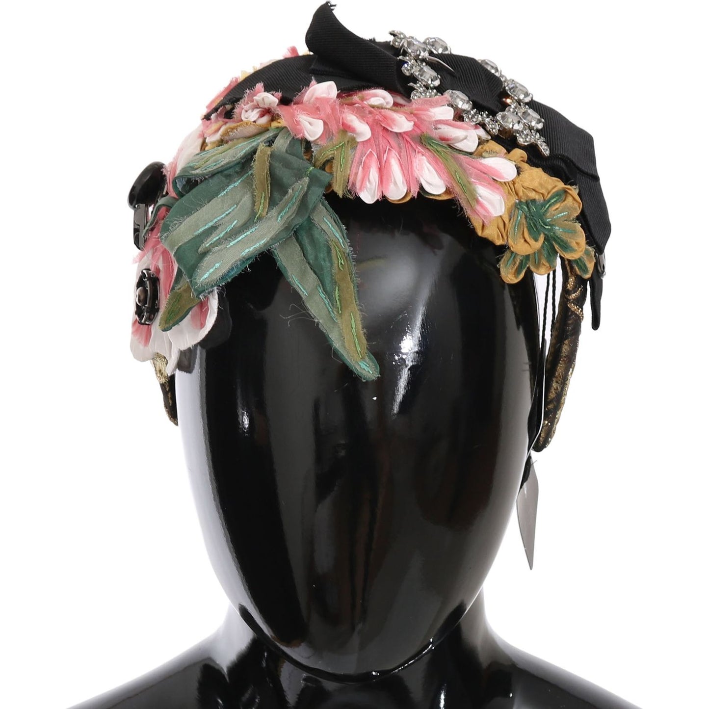 Dolce & Gabbana Multicolor Tiara Floral Crystal Bow Diadem Headband SMYK486
