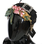 Dolce & Gabbana Multicolor Tiara Floral Crystal Bow Diadem Headband SMYK486