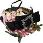 Dolce & Gabbana Multicolor Tiara Floral Crystal Bow Diadem Headband SMYK486