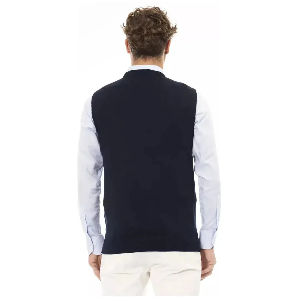 Alpha Studio Blue Viscose Men Jacket AL-23580-IT46 | S