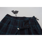 Dolce & Gabbana Blue Purple Plaid Wool Trousers Pants PAN74704-44