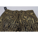 Dolce & Gabbana Black Gold Jacquard Dress Trouser Pants PAN74727- 48
