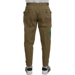 Dolce & Gabbana Beige Cotton Stretch Floral Chinos Pants PAN74756-44