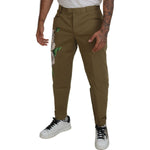 Dolce & Gabbana Beige Cotton Stretch Floral Chinos Pants PAN74756-44
