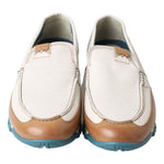 Dolce & Gabbana White Leather Loafers Moccasins Shoes MV5023- 41.5