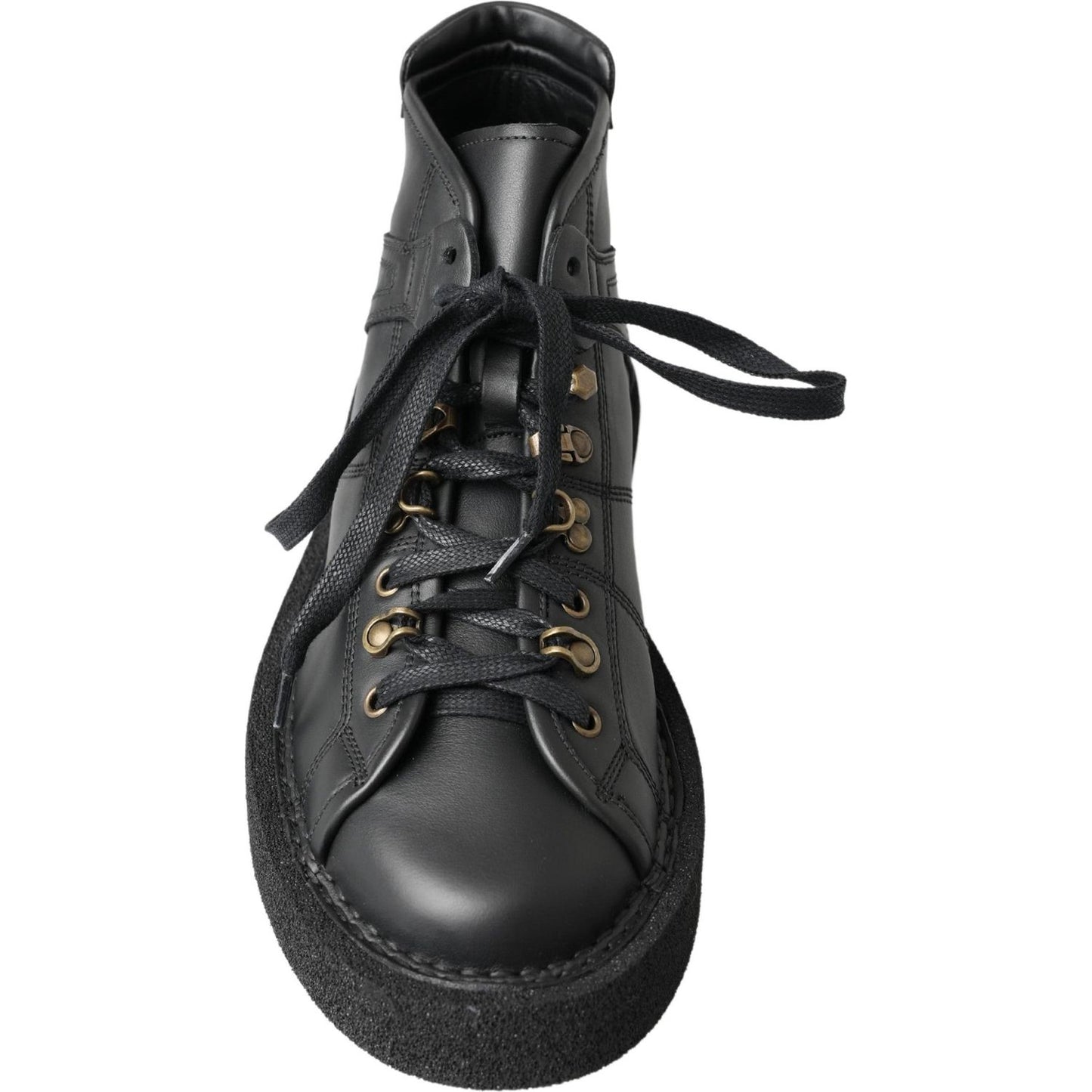 Dolce & Gabbana Black Leather Slip on Stretch Boots MV5037-40
