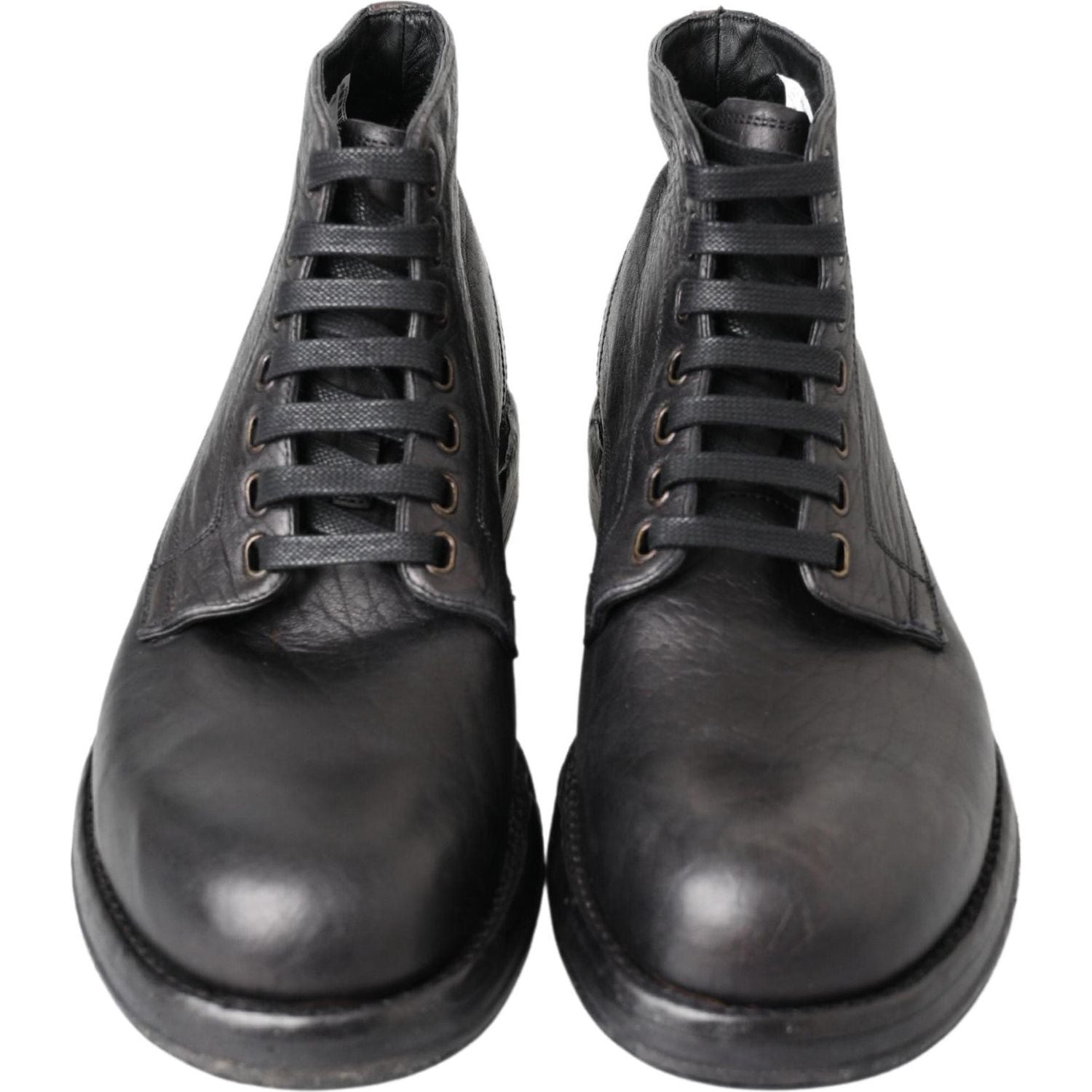 Dolce & Gabbana Black Horse Leather Perugino Boots