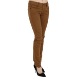 PLEIN SUD Brown Cotton Mid Waist Skinny Slim Fit Denim Jeans PAN70664-27