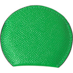 Dolce & Gabbana Green Calfskin Leather Round Logo Hand Mirror Holder SMY101209