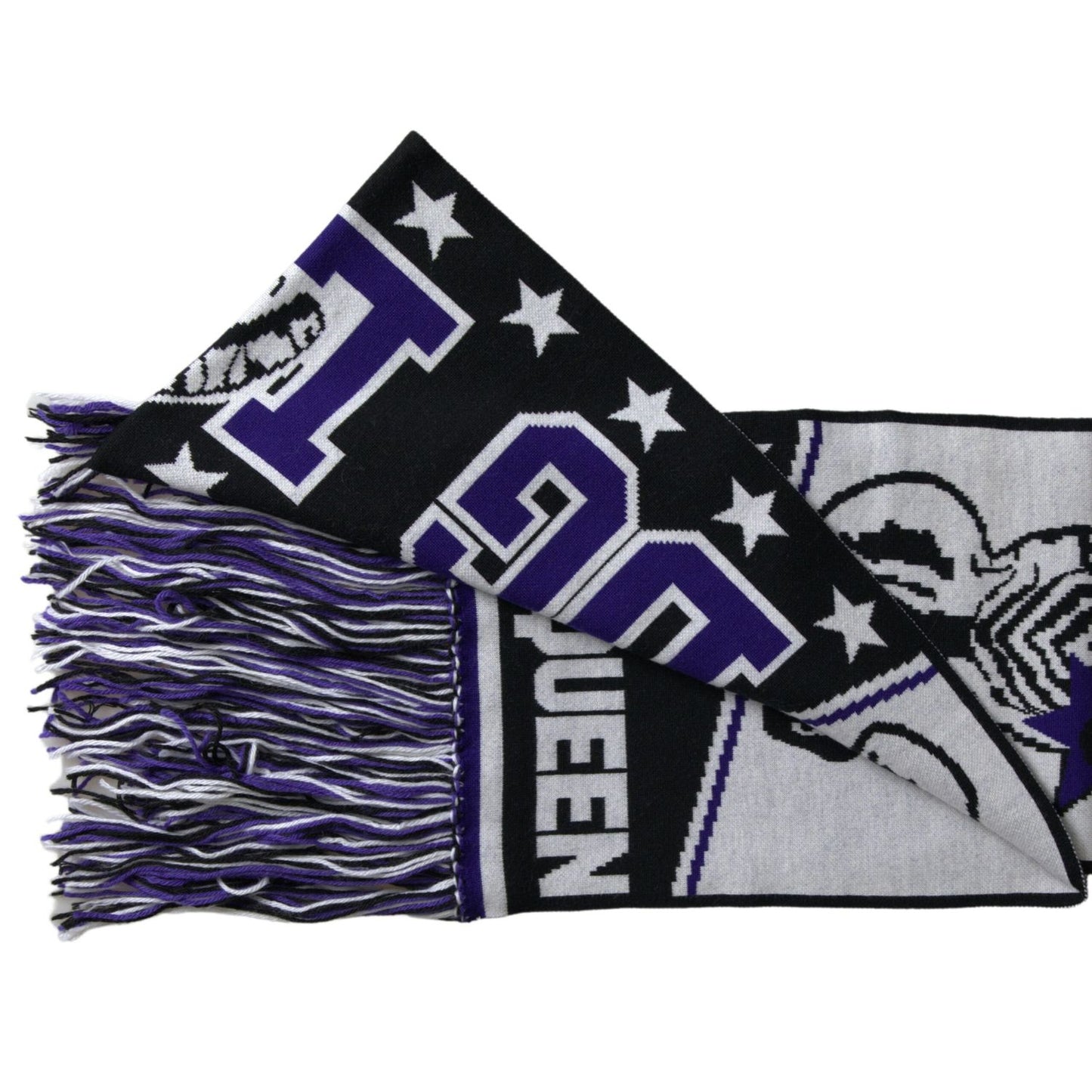 优雅多色羊毛混纺围巾