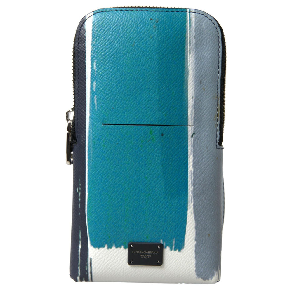 Dolce & Gabbana Blue Leather Purse Crossbody Sling Phone Bag Unisex BAG1083