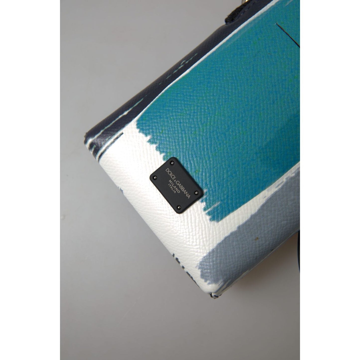 Dolce & Gabbana Blue Leather Purse Crossbody Sling Phone Bag Unisex BAG1083