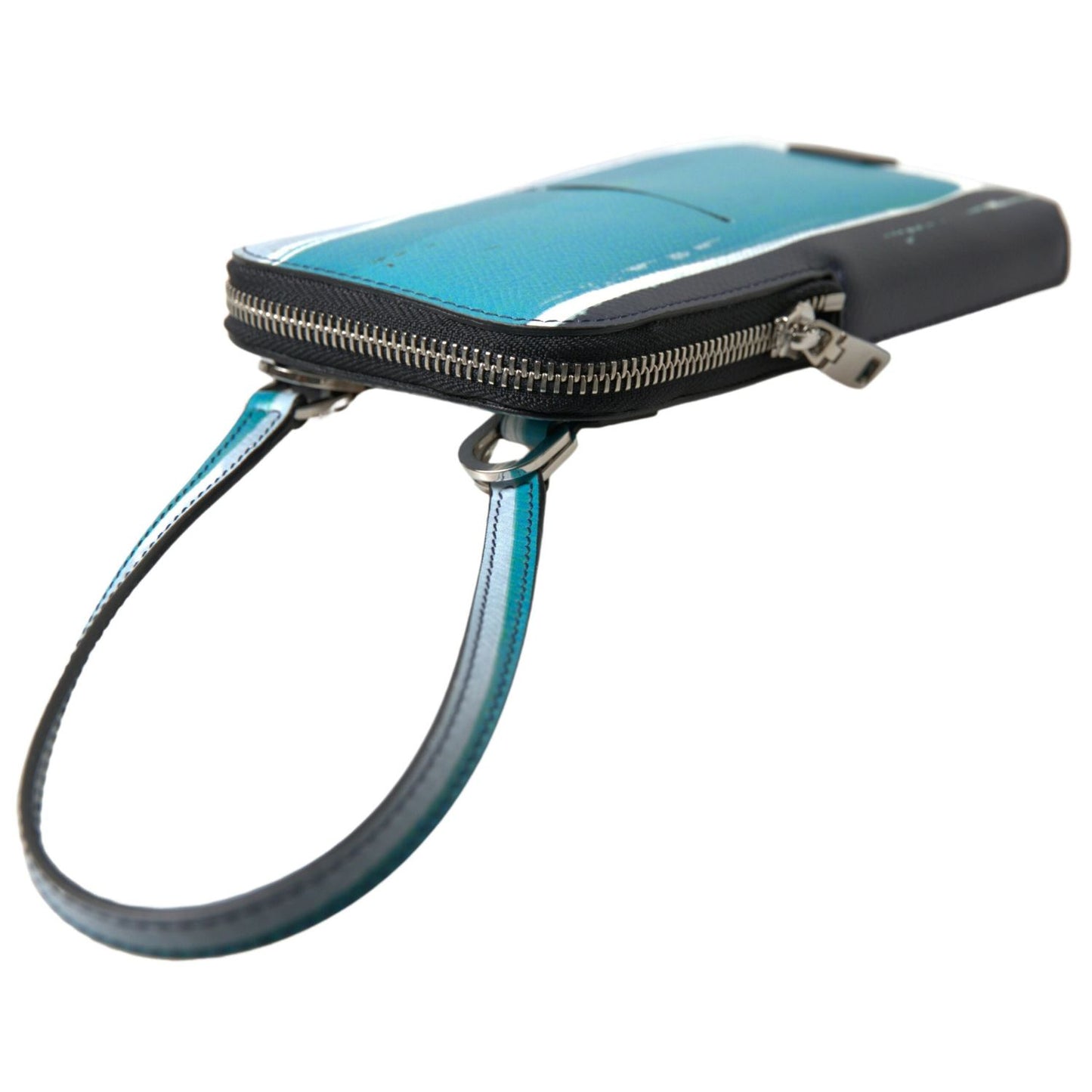 Dolce & Gabbana Blue Leather Purse Crossbody Sling Phone Bag Unisex BAG1083