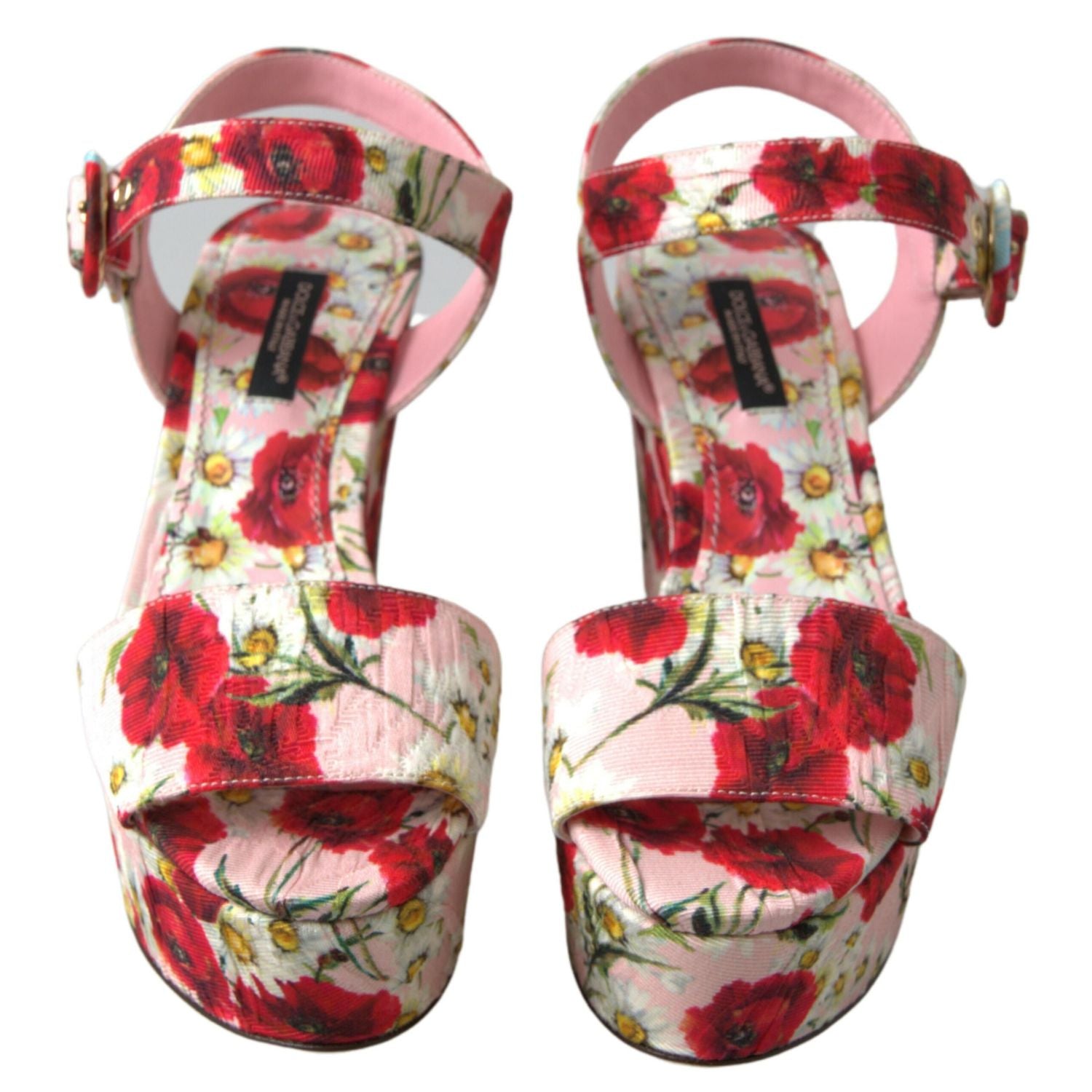 Dolce & Gabbana Multicolor floral print Wedges Floral Ankle Strap Sandals