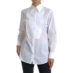 Dolce & Gabbana Cotton Collared Long Sleeves Shirt White TSH84086-46