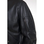 Dolce & Gabbana Black Leather Blouson Full Zip Bomber Jacket JKT3659-44