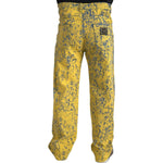 Dolce & Gabbana Yellow Cotton Tie Dye Straight Denim Jeans PAN74845-52