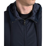Dolce & Gabbana Blue Hooded Logo Polyester Full Zip Sweater JKT3677-46