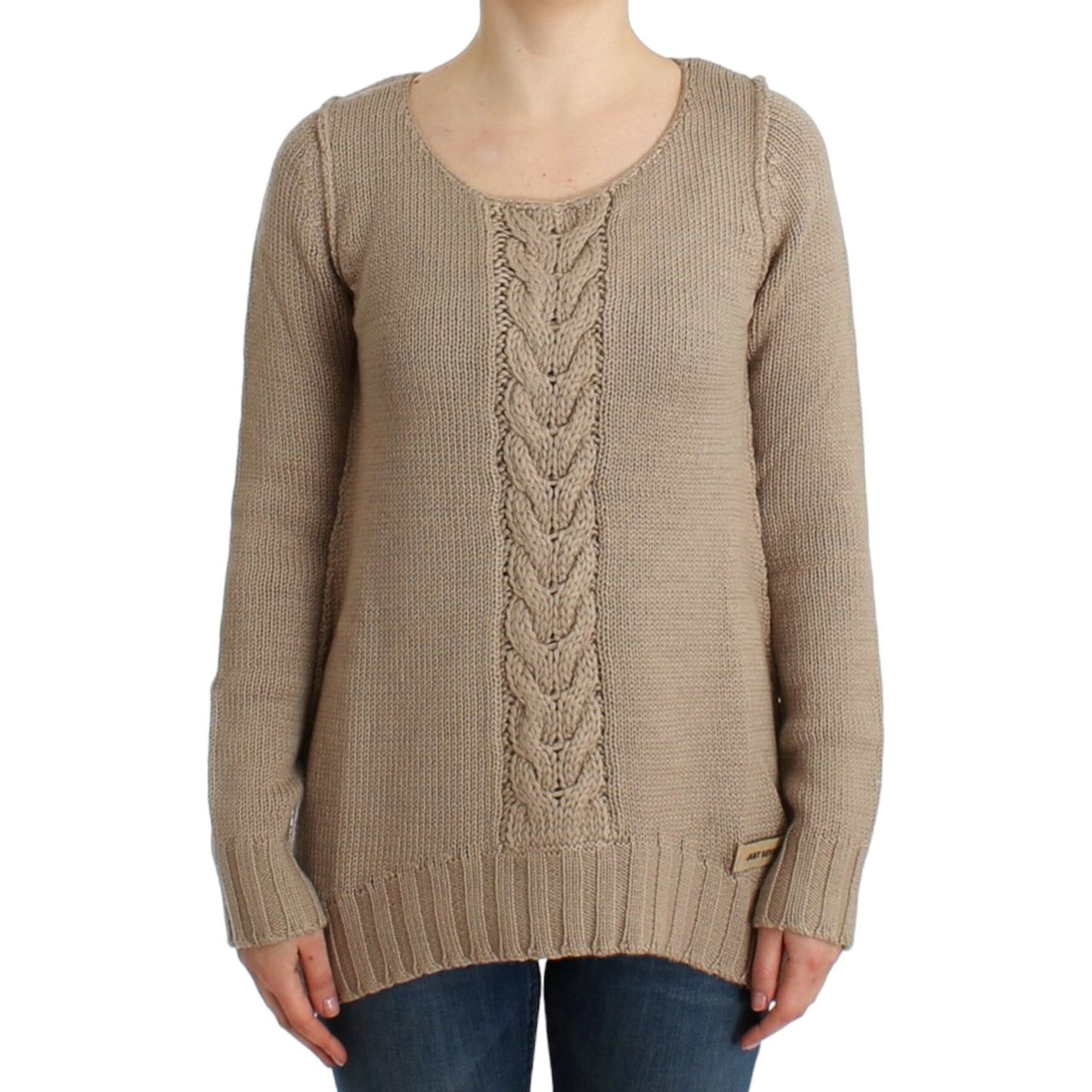Cavalli Beige knitted wool sweater SIG12108-4