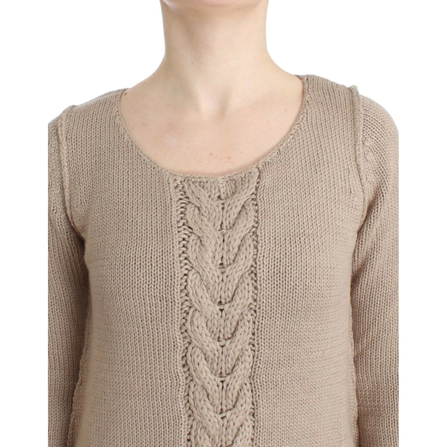 Cavalli Beige knitted wool sweater SIG12108-4