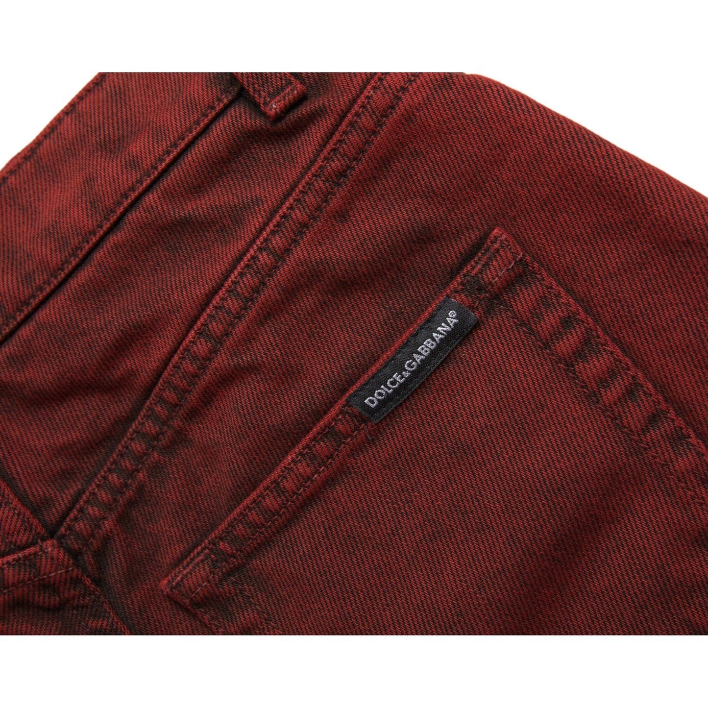 Dolce & Gabbana Red Stretch High Waist Denim Hot Pants Shorts PAN74903-40