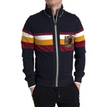 Dolce & Gabbana Blue Cardigan Heraldic Full Zip Sweater TSH84206-42