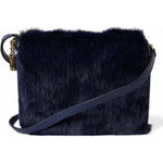 Dolce & Gabbana Dark Blue Fur Ayers Lily Twist Crossbody Shoulder Bag BAG1196