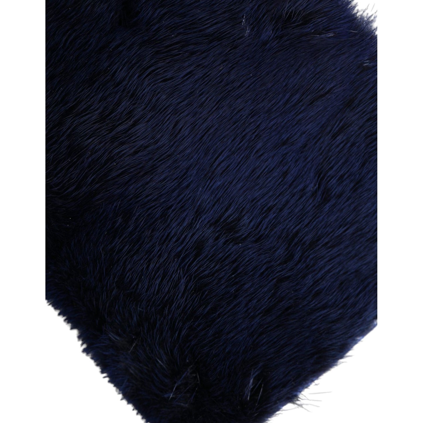 Dolce & Gabbana Dark Blue Fur Ayers Lily Twist Crossbody Shoulder Bag BAG1196