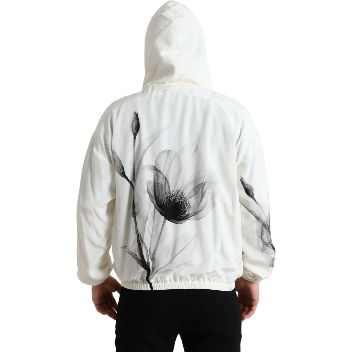 Dolce & Gabbana White Floral Print Hooded Pullover Sweater TSH84740-48